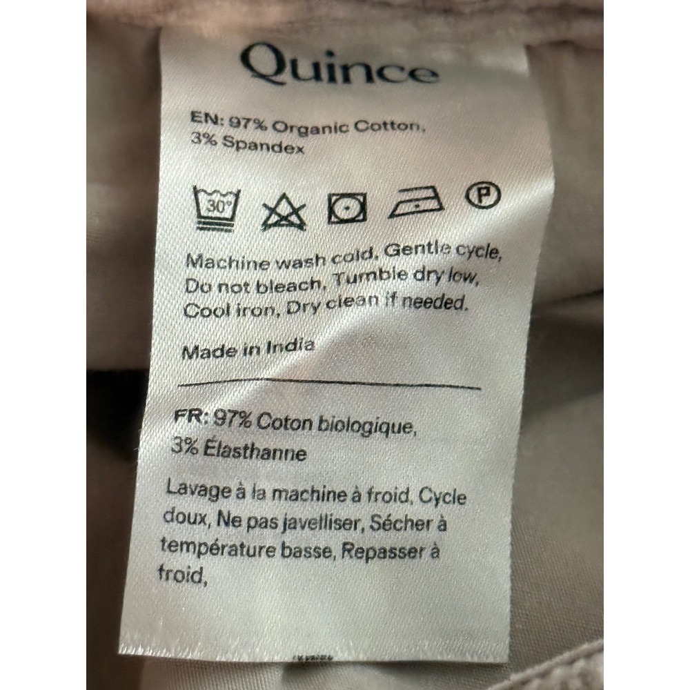 Quince Mens Organic Stretch Corduroy 5-Pocket Pants Granite Grey 36x32 LB111804 - Picture 5 of 6